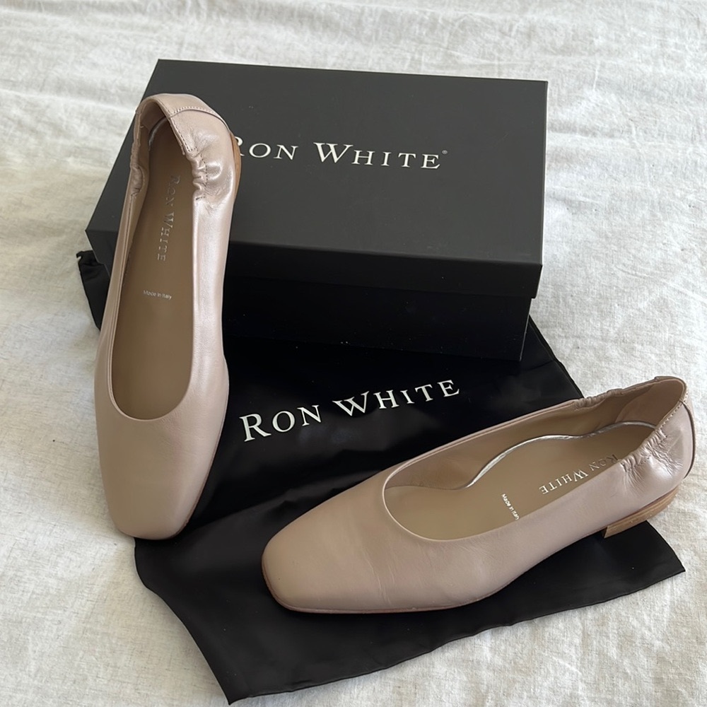 Beautiful Ron White Light Beige/Nude ballet flats